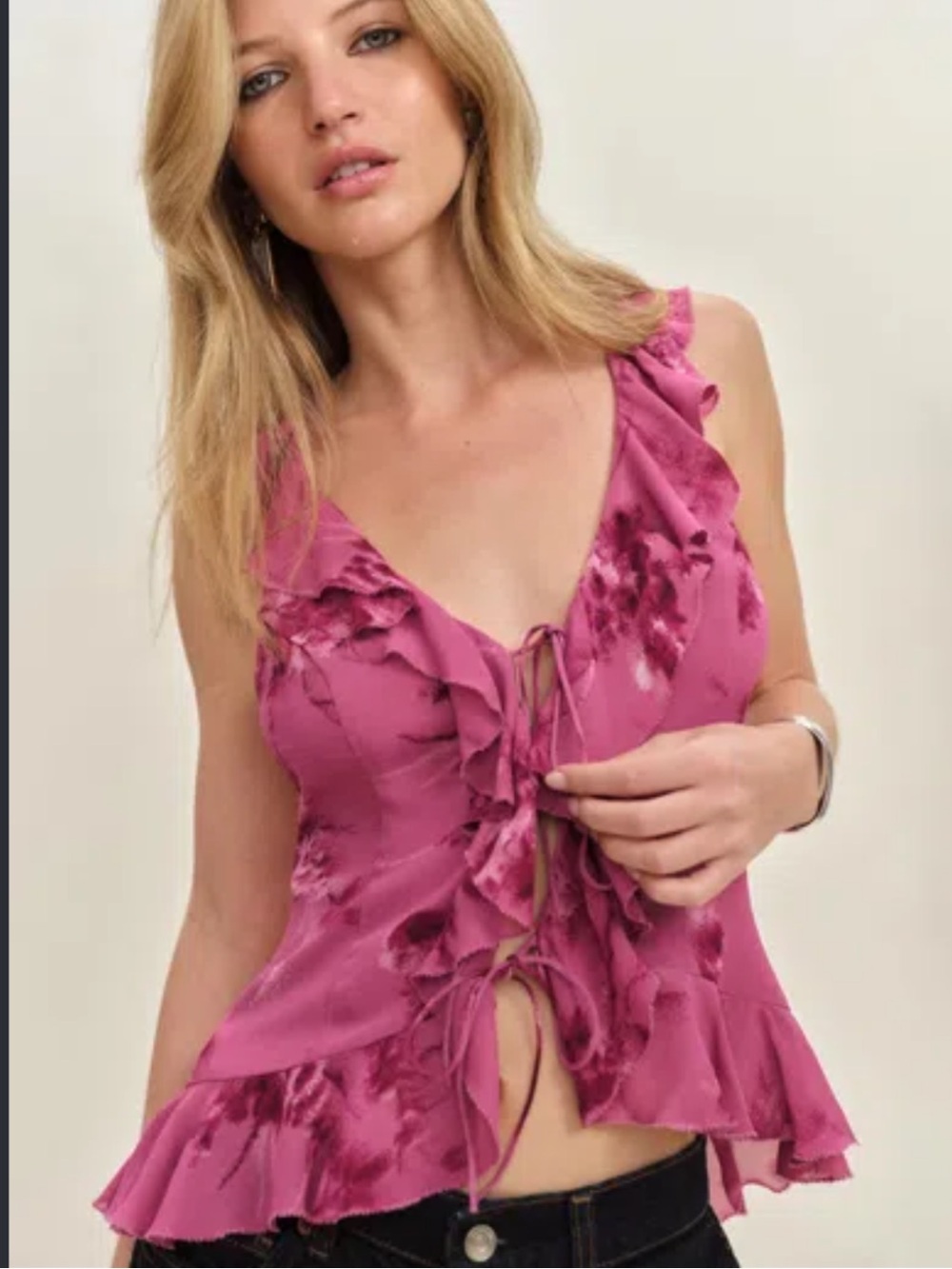Reformation Ruffled Cami Paulette Top
